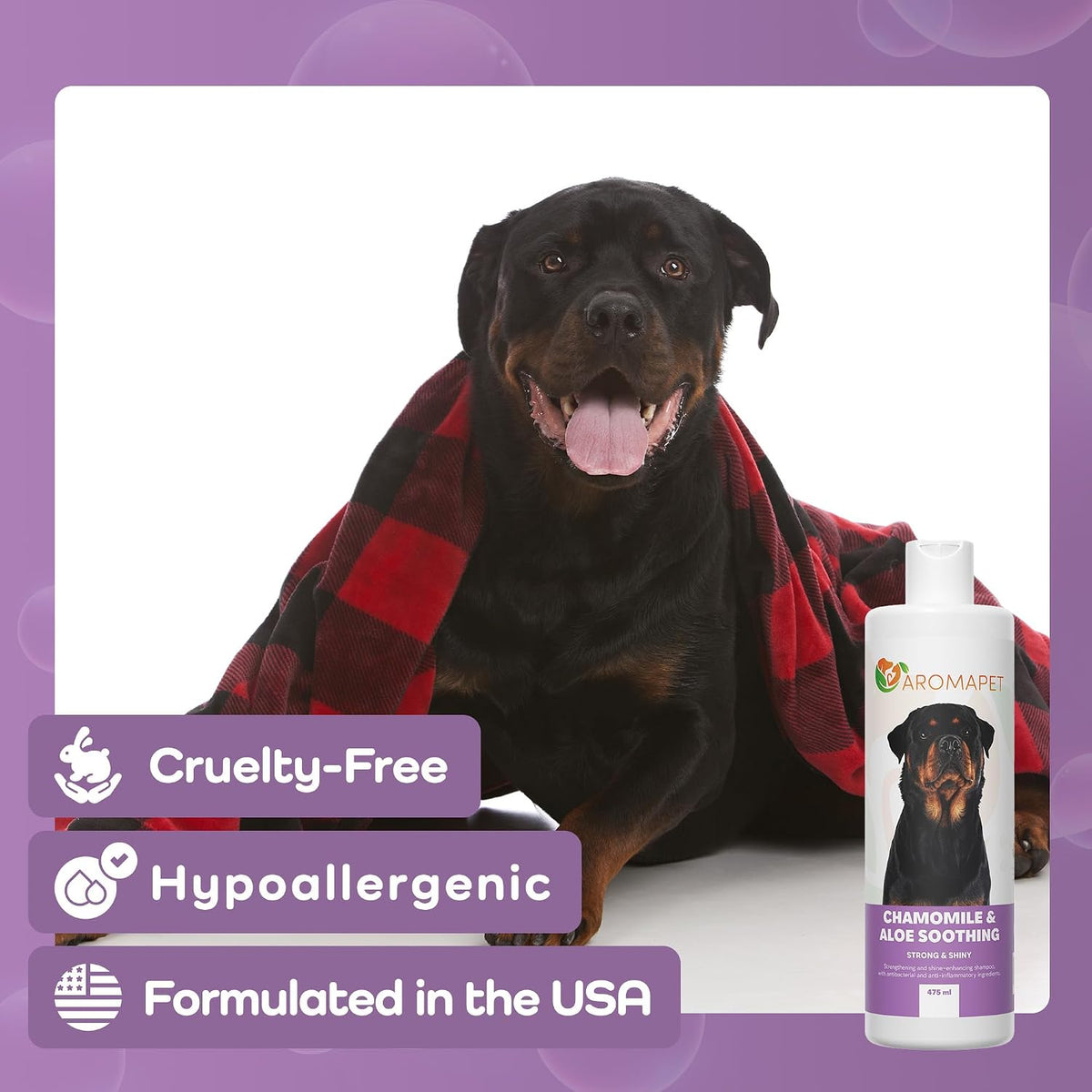 Chamomile & Aloe Soothing Dog Shampoo – Stronger, Shinier Care for Thick & Double Coats