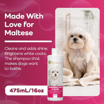 Chamomile Calm & Clean Dog Shampoo – Brightens White Coats & Enhances Soft, Silky Shine