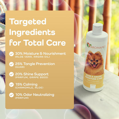 Aloe & Argan Moisture Care Dog Shampoo – Fresh, Fluffy & Shiny Coats