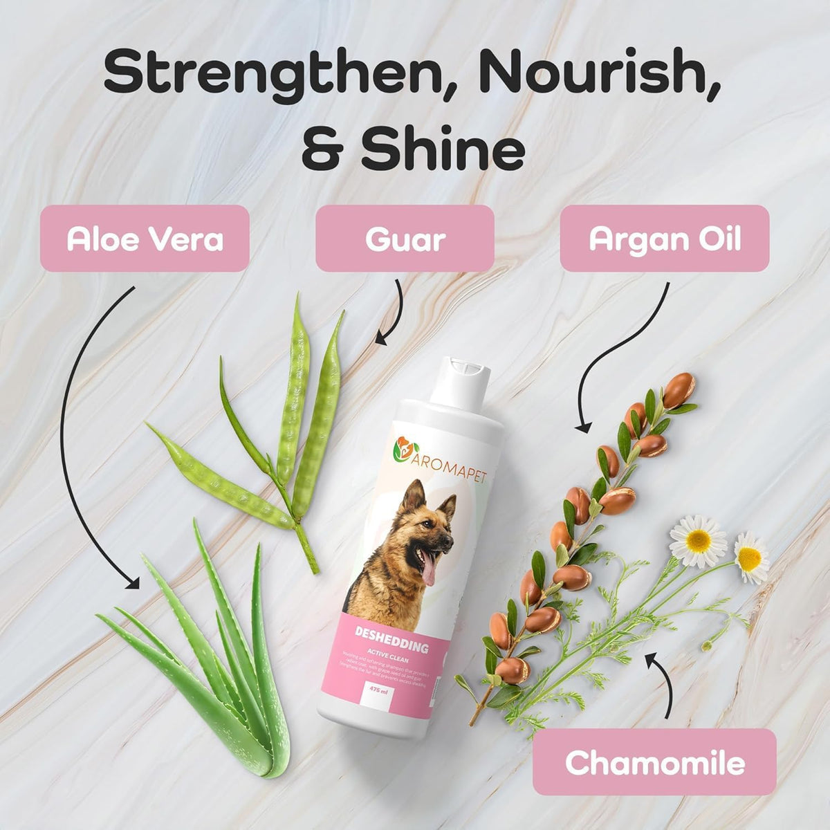 Deshedding Active Clean Dog Shampoo – Reduces Shedding & Strengthens Double Coats