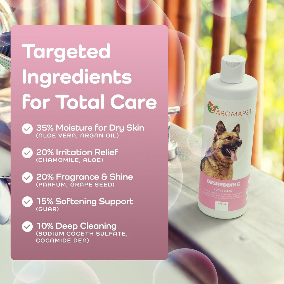 Deshedding Active Clean Dog Shampoo – Reduces Shedding & Strengthens Double Coats