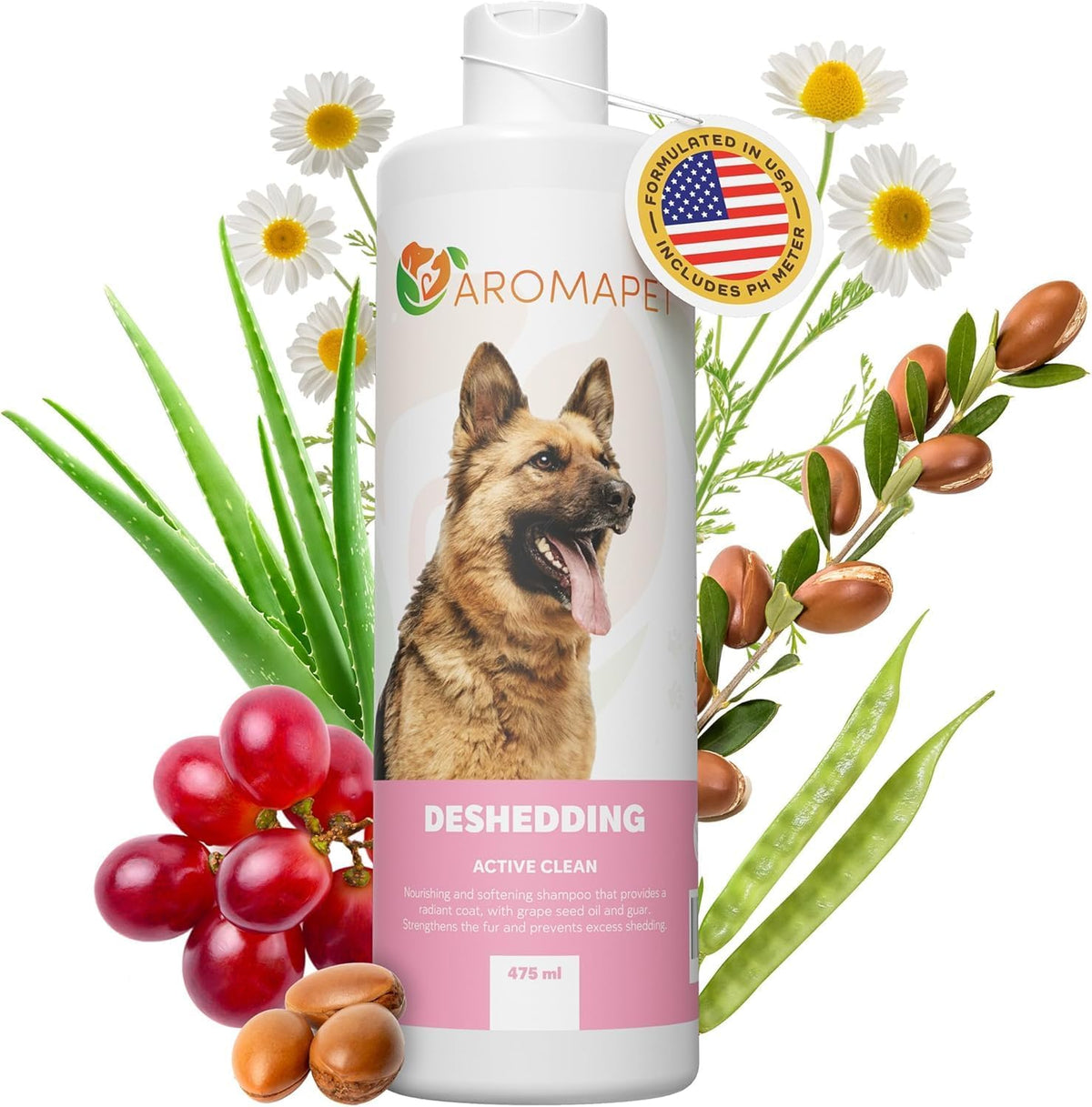 Deshedding Active Clean Dog Shampoo – Reduces Shedding & Strengthens Double Coats