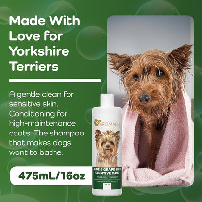 Aloe & Grape Seed Sensitive Care Dog Shampoo – Tangle-Free Softness & Silky Shine