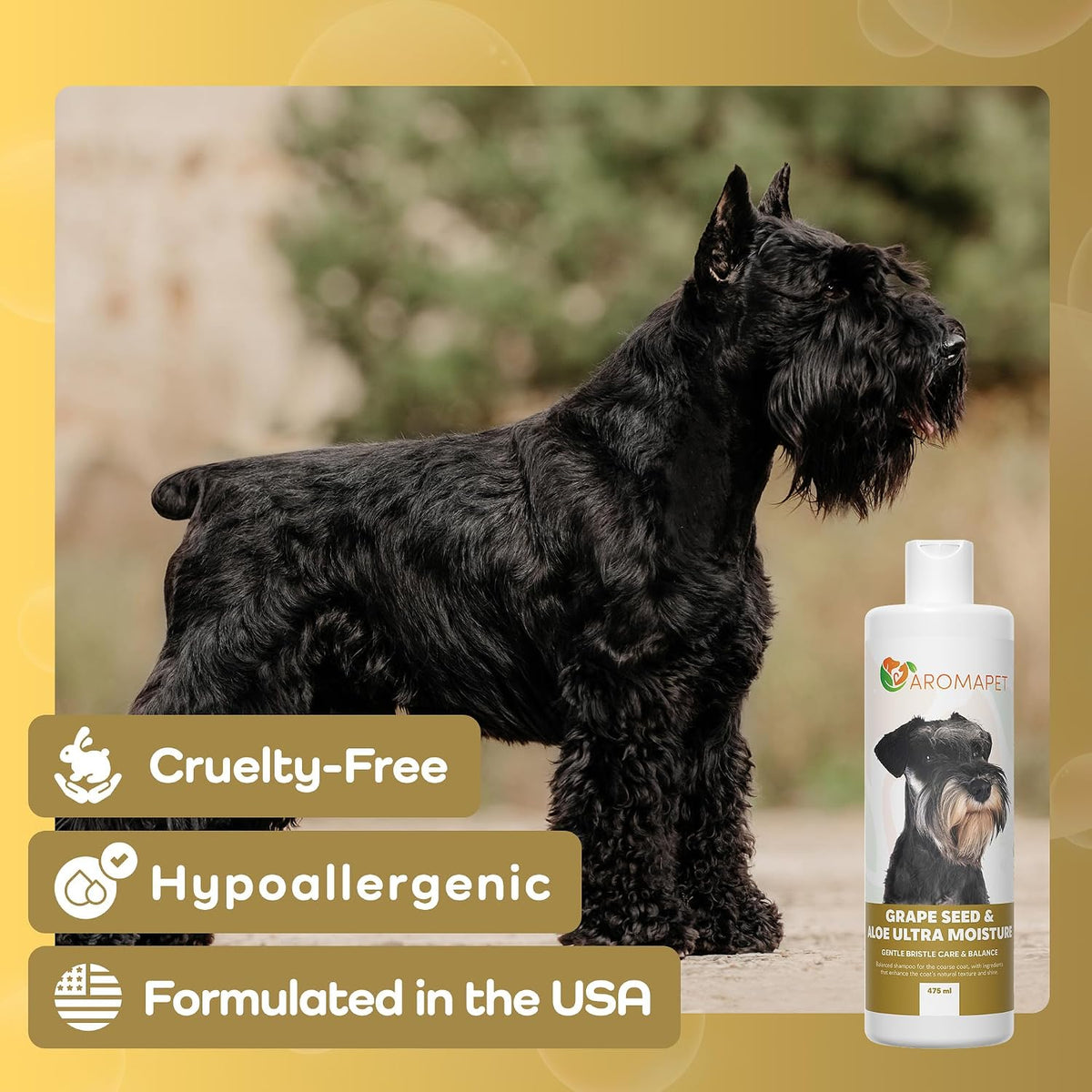 Grape Seed & Aloe Ultra Moisture Dog Shampoo – Gentle Care for Coarse & Wiry Coats