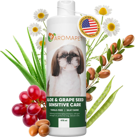 Aloe & Grape Seed Sensitive Care Dog Shampoo – Tangle-Free Softness & Silky Shine