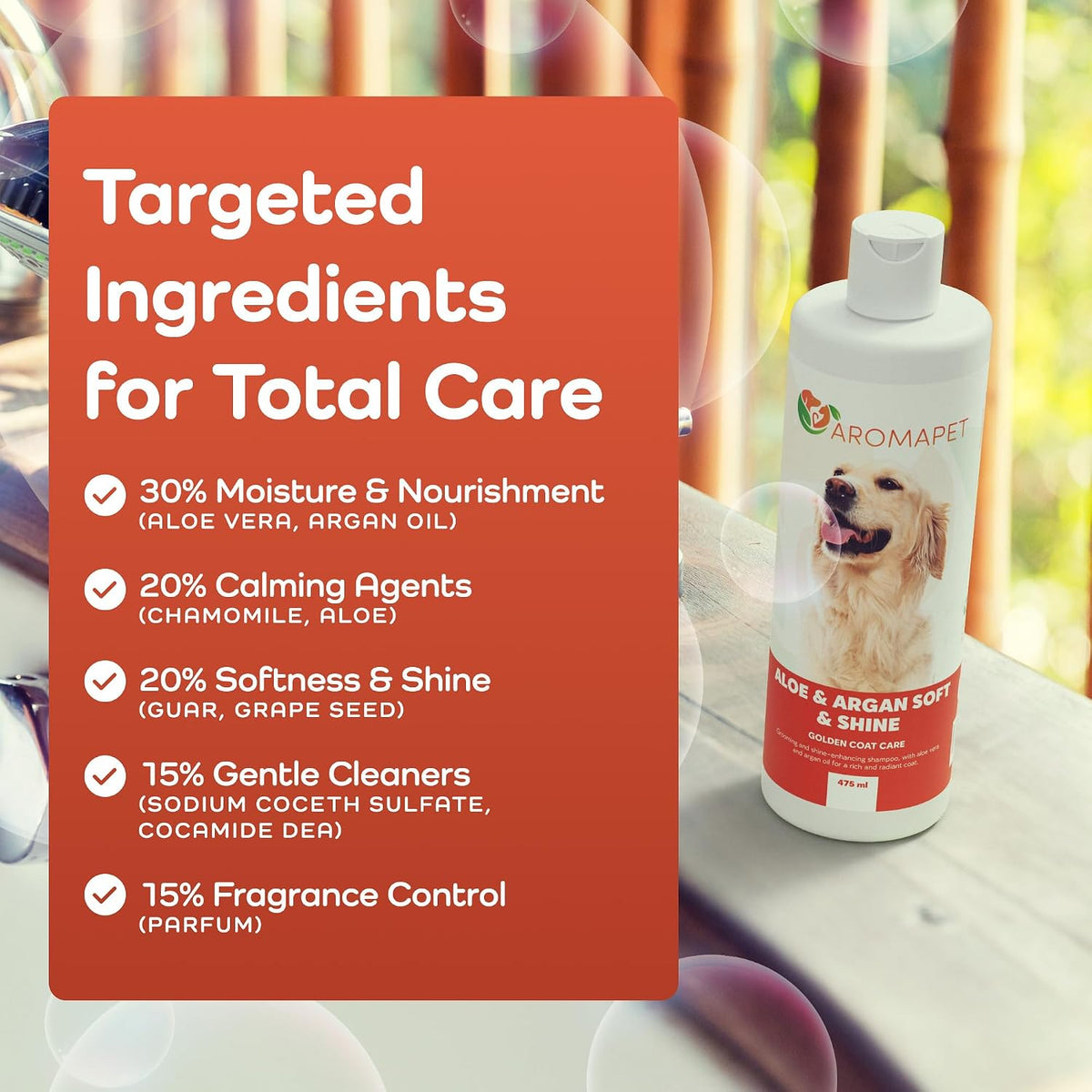 Aloe & Argan Soft & Shine Dog Shampoo – Moisture, Softness & Radiant Coat Care