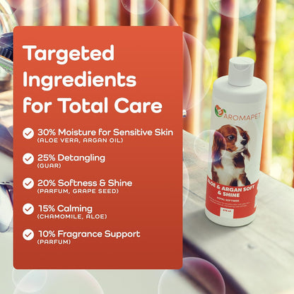 Aloe & Argan Soft & Shine Dog Shampoo – Gentle Moisture for Sensitive Skin & Silky Coats