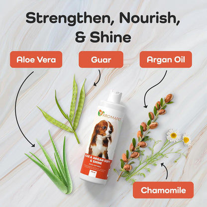 Aloe & Argan Soft & Shine Dog Shampoo – Gentle Moisture for Sensitive Skin & Silky Coats