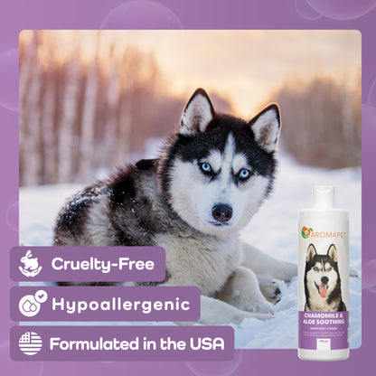 Chamomile & Aloe Soothing Dog Shampoo – Deep Hydration for Thick & Double Coats
