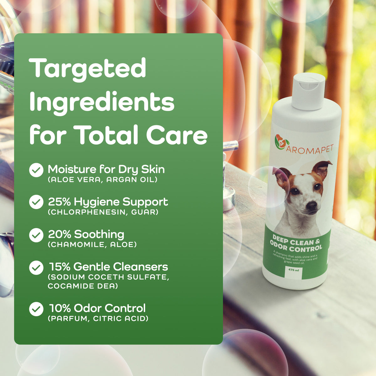 Deep Clean & Odor Control Dog Shampoo – Fresh, Gentle Care for Short & Smooth Coats